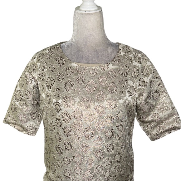 J. Crew Silk Blend Metallic Gold Brocade Top - 2 - Picture 5 of 14